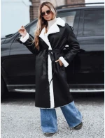 Dámský zimní kabát CHICFROST dlouhý černý kožený FashionStreet TY4991