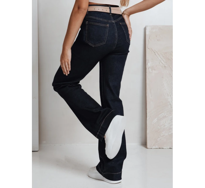 Dámské džíny s širokými nohavicemi tmavě modré FashionStreet UY2775