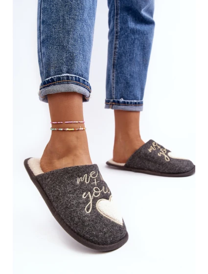 Dámské klasické pantofle s vložkou šedé Mabira