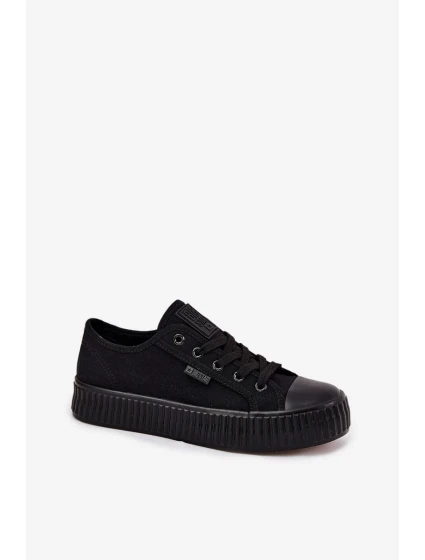 Dámské plátěné tenisky na platformě Big Star – černé