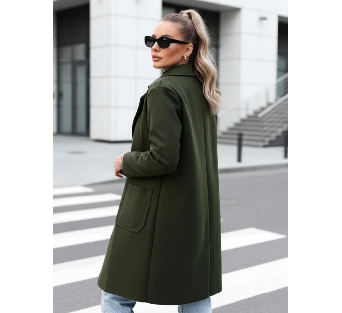 Dámský oversize dlouhý olivový kabát LINNORE FashionStreet NY0704
