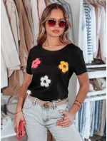 Dámské květinové tričko DAISYLA černá FashionStreet RY2744 Dámské květinové tričko DAISYLA černá FashionStreet RY2744