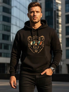 Pánská mikina s kapucí bear black FashionStreet NX0041B