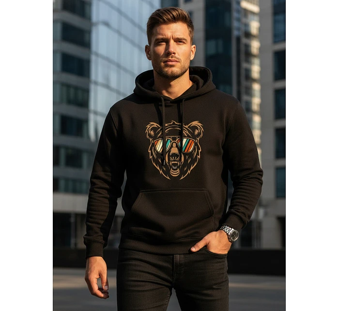 Pánská mikina s kapucí bear black FashionStreet NX0041B Pánská mikina s kapucí bear black FashionStreet NX0041B