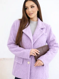 Dámská bunda z měkké s límcem fialová model 21954916 - K-Fashion
