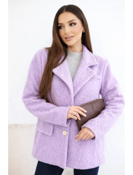 Dámská bunda z měkké s límcem fialová model 21954916 - K-Fashion
