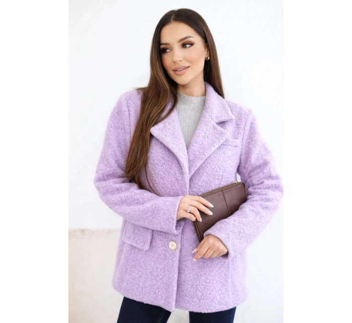 Dámská bunda z měkké s límcem fialová model 21954916 - K-Fashion