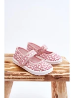 Dětské balerínky na suchý zip v potisku růžové Selah Dětské balerínky na suchý zip v potisku růžové Selah