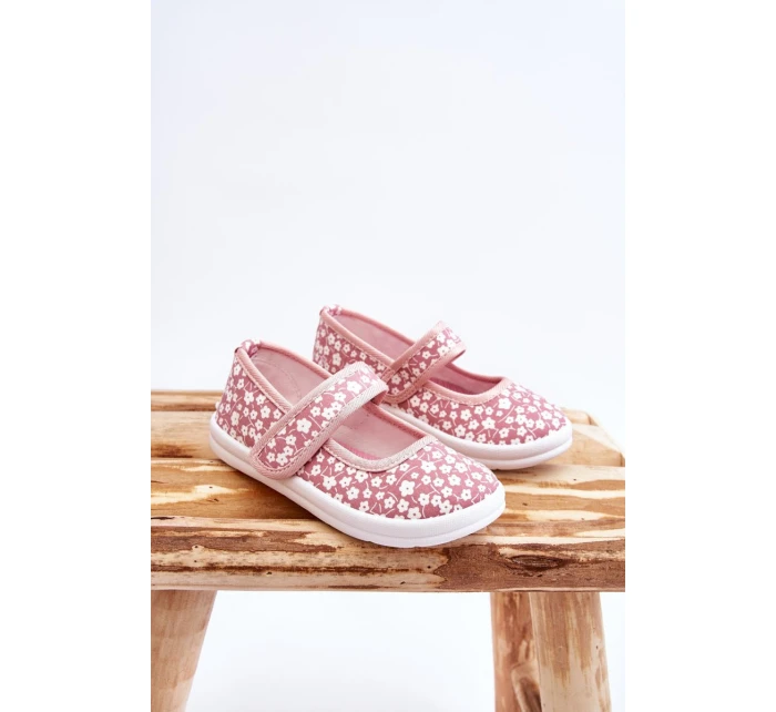 Dětské balerínky na suchý zip v potisku růžové Selah Dětské balerínky na suchý zip v potisku růžové Selah