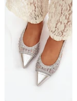 Dámské sandály s pletením na klíně stříbrné Nivorra Dámské sandály s pletením na klíně stříbrné Nivorra