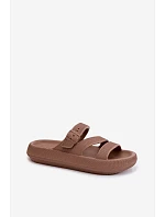 Pěnové dámské pantofle s pásky a sponou Big Star model 22100713 hnědé - Big Star Shoes