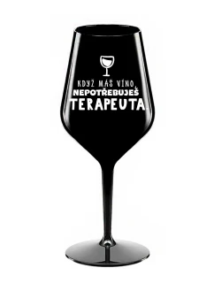 černá nerozbitná sklenice na víno 470 ml model 21865039 - Giftela
