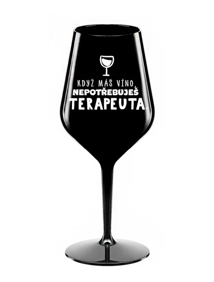 černá nerozbitná sklenice na víno 470 ml model 21865039 - Giftela