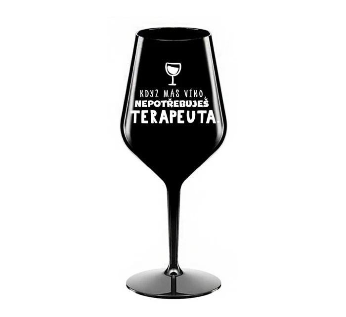 černá nerozbitná sklenice na víno 470 ml model 21865039 - Giftela