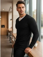 Pánský černý svetr Dstreet model 21965370 - FashionStreet Pánský černý svetr Dstreet model 21965370 - FashionStreet
