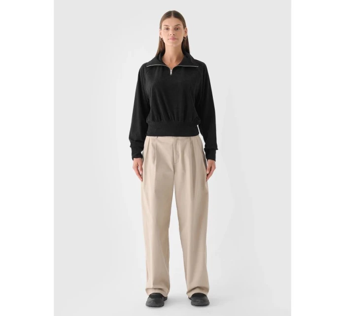 Dámská velurová mikina 4F 4FRAW24TSWSF2054-20S bez kapuce Dámská velurová mikina 4F 4FRAW24TSWSF2054-20S bez kapuce