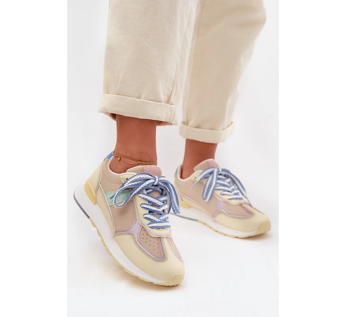 Dámské tenisky z eko kůže Žluté Kelira