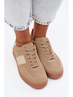 Dámské tenisky z umělé semišové kůže Big Star model 22185500 Béžové - Big Star Shoes Dámské tenisky z umělé semišové kůže Big Star model 22185500 Béžové - Big Star Shoes