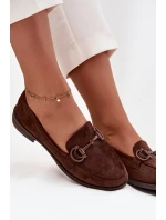 Dámské mokasíny s ozdobným detailem Ambria – čokoládové Dámské mokasíny s ozdobným detailem Ambria – čokoládové