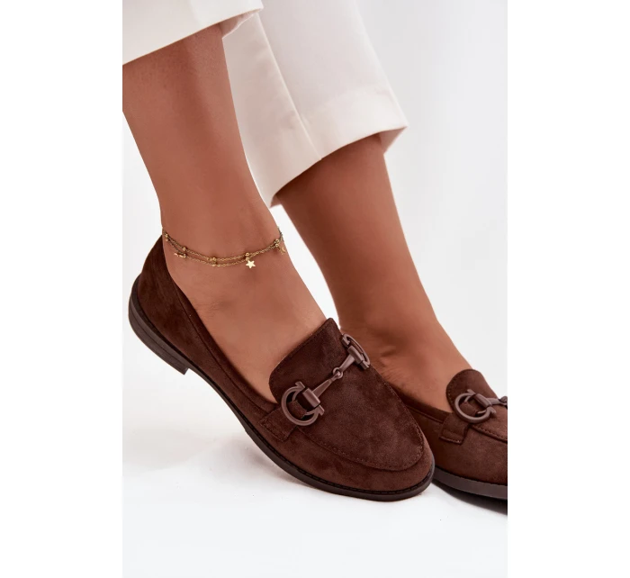 Dámské mokasíny s ozdobným detailem Ambria – čokoládové Dámské mokasíny s ozdobným detailem Ambria – čokoládové