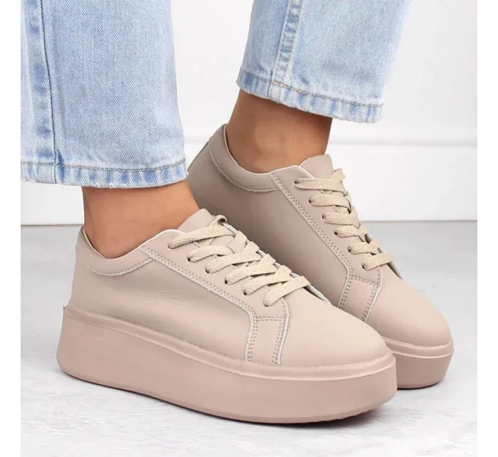 Dámská sportovní obuv na platformě W  Béžová  model 20727681 - SERGIO LEONE