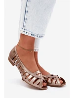 Kožené prolamované baleríny Maciejka P7540-25 Zlaté