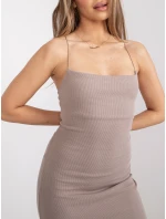 Sukienka RV SK model 21209910 ciemny bezowy - FPrice Sukienka RV SK model 21209910 ciemny bezowy - FPrice