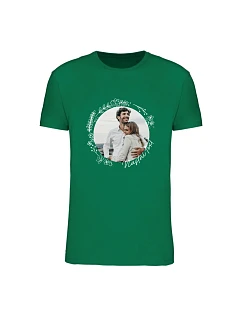 Personalizované pánské tričko s fotografií a květinovým ohraničením