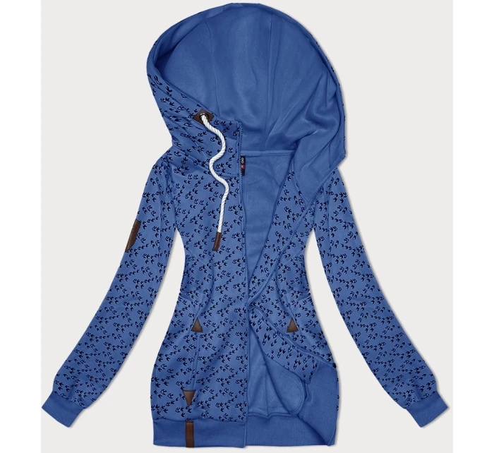 Světle modrá sportovní mikina s kapucí a se vzorem model 21310466 - 6&8 Fashion