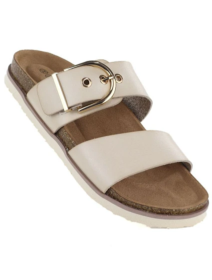 Dámské žabky s přezkou béžové model 22097328 - Potocki Dámské žabky s přezkou béžové model 22097328 - Potocki