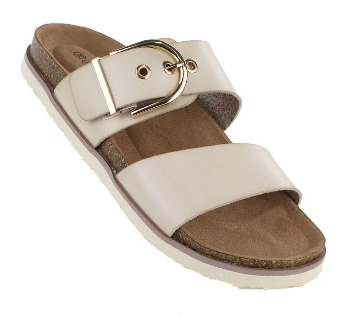 Dámské žabky s přezkou béžové model 22097328 - Potocki Dámské žabky s přezkou béžové model 22097328 - Potocki