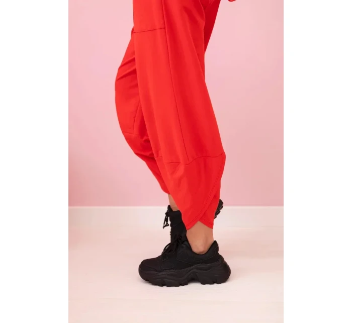 Bavlněná mikina kalhoty set červený Bavlněná mikina kalhoty set červený