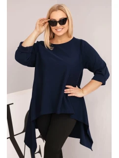 Dámská tunika Plus Size bavlněná s asymetrickým střihem model 21808743 - K-Fashion