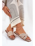 Klasické Dámské Plážové Pantofle Béžové Scazze