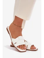 Dámské ploché pantofle s bílými pásky model 21943255 - Boto