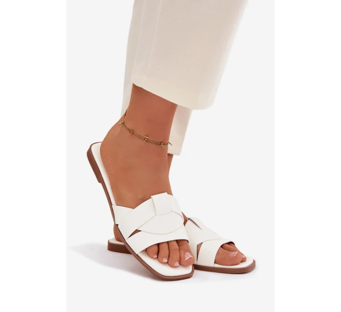 Dámské ploché pantofle s bílými pásky model 21943255 - Boto