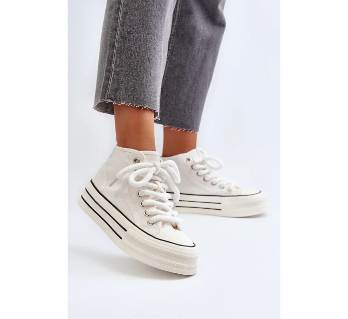 Dámské Tenisky na platformě Bílé Aineri Dámské Tenisky na platformě Bílé Aineri