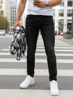 Pánské džíny slim fit černé FashionStreet UX4483