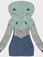 Dámská tříbarevná mikina mint-grey-green (2303)