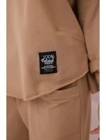 Bavlněná mikina kalhoty set Velbloud