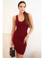 Dámský komplet viskózový top s šaty bordový