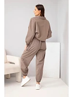 Dámský bavlněný komplet s model 22294716 mikinou a kalhotami fango zelená - K-Fashion Dámský bavlněný komplet s model 22294716 mikinou a kalhotami fango zelená - K-Fashion