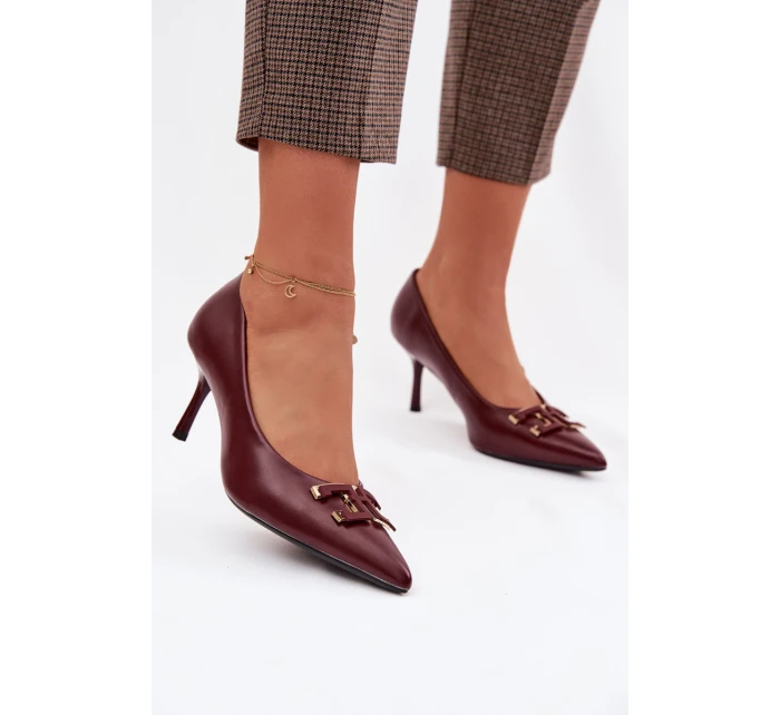 Lodičky S ozdobou Eko Kůže Bordó Fivara