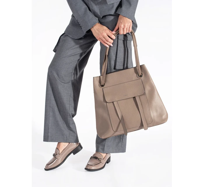 Exkluzívní dámské  mokasíny hnědé na širokém podpatku