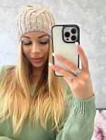 Veselá fleecová čepice K225 béžová