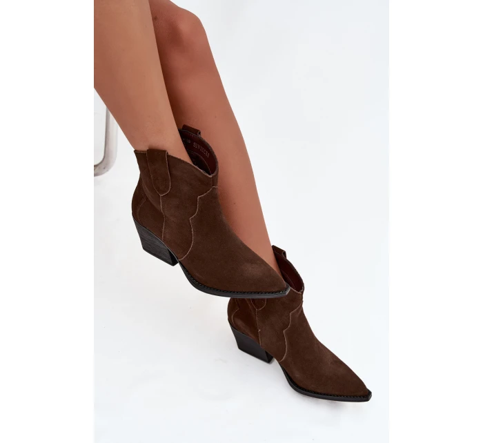 Nakopávací dámské kožené boty z přírodního semiše čokoládové Beretta Nakopávací dámské kožené boty z přírodního semiše čokoládové Beretta