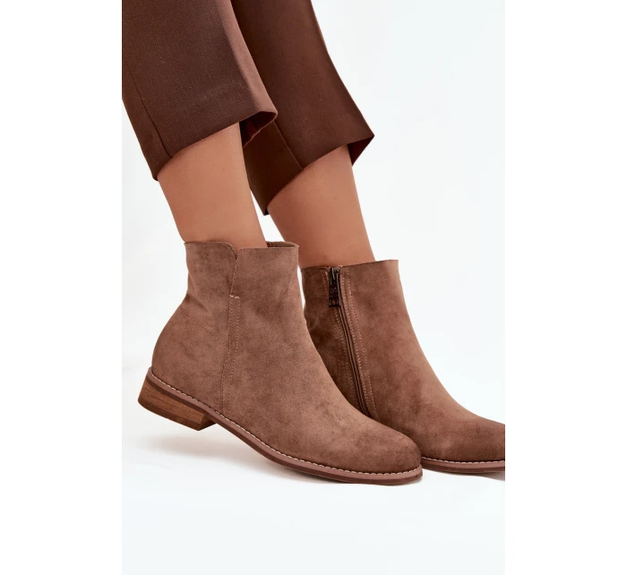 Dámské boty Vinceza – jasně hnědé, s nízkým podpatkem Dámské boty Vinceza – jasně hnědé, s nízkým podpatkem