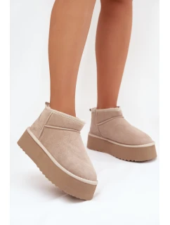 Dámské sněhule z přírodního semiše Mairene – béžové