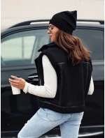 Dámská semišová vesta s ovčí kůží WOOLZIP černá FashionStreet TY4742 Dámská semišová vesta s ovčí kůží WOOLZIP černá FashionStreet TY4742