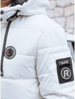 Pánská prošívaná zimní bunda s kapucí bílá FashionStreet TX5056